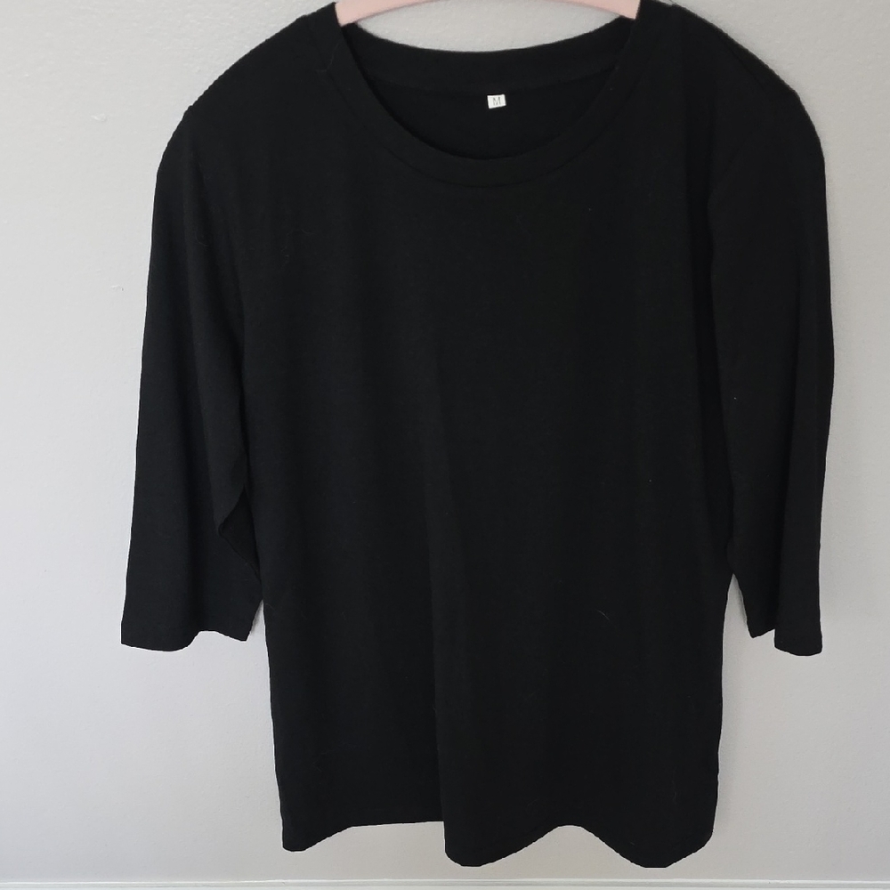 Elegant Black Long Sleeve Women's Top